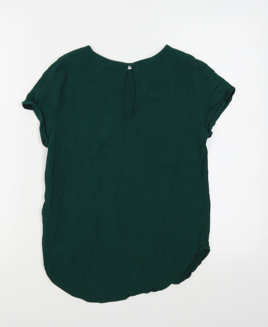 Womens UK Size 6 H&M Green Basic Blouse