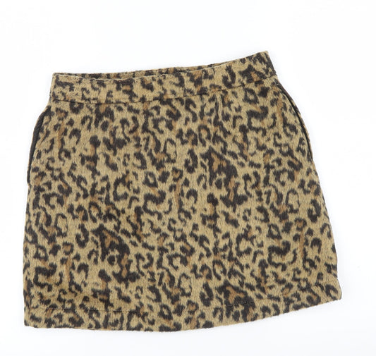 NEXT Womens Brown Animal Print  A-Line Skirt Size 8