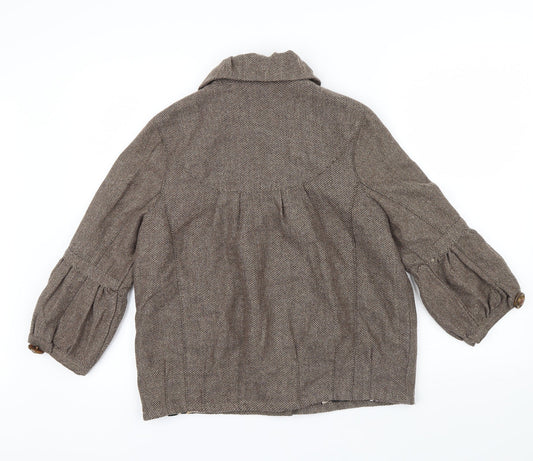 River Island Womens Brown Jacket Size 12 - Puff sleeve
