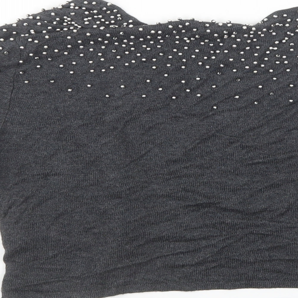 Divided by H&M Womens Grey Knit Cardigan Jumper Size 12