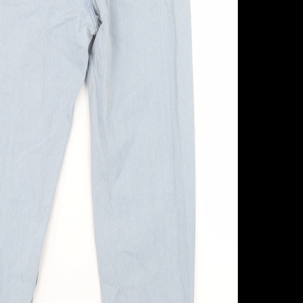 Missguided Womens Blue Denim Straight Jeans Size 10 L27.5 in