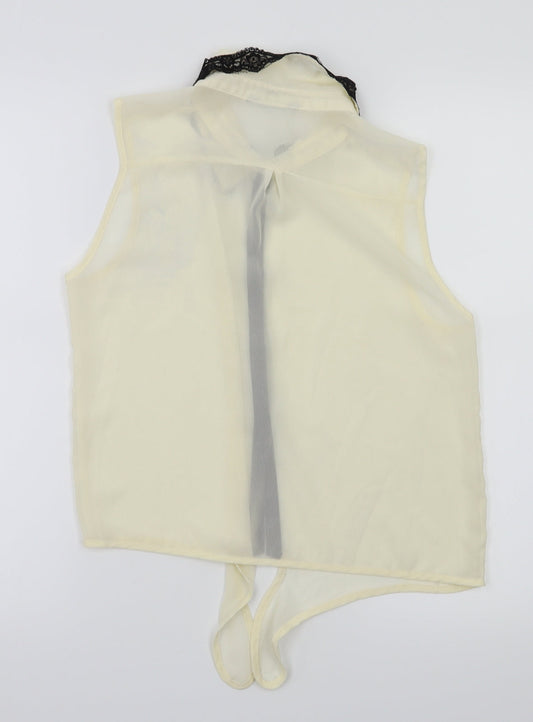 Womens UK Size 14 Candy Couture Ivory Basic T-Shirt