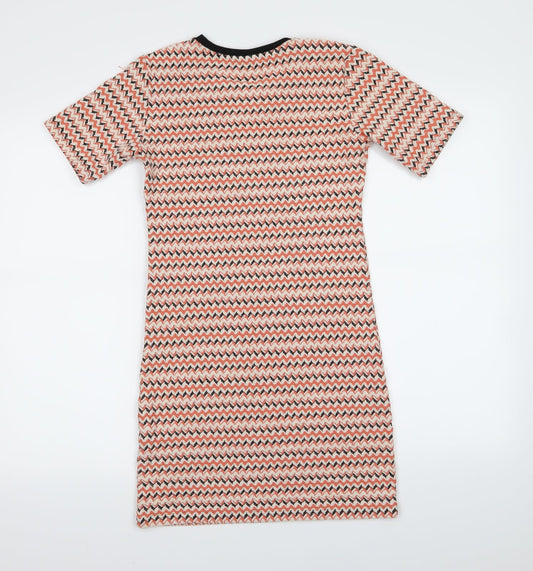Topshop Womens Multicoloured Striped T-Shirt Dress Size 10