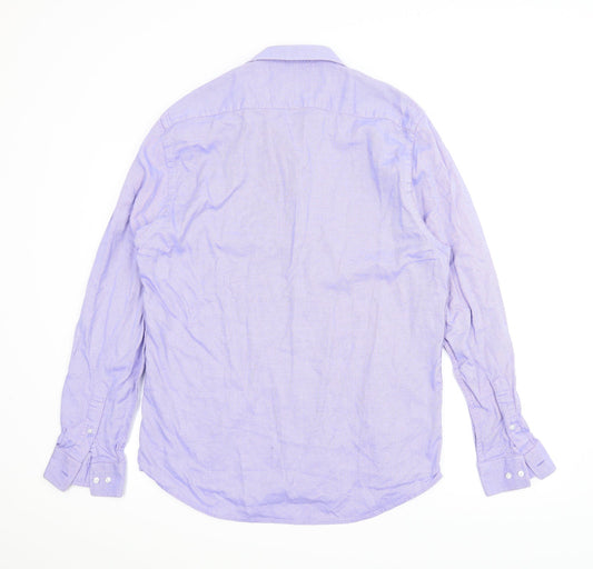 Alexandre Mens Blue Button-Up Size 16.5