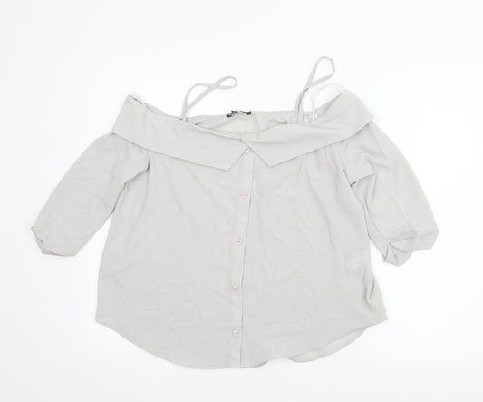 Select Womens Grey Camisole Blouse Size 14