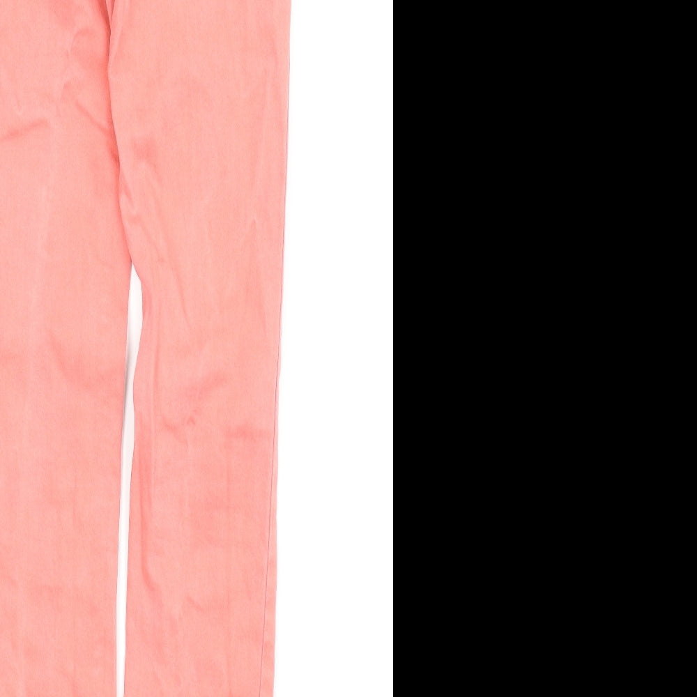 Queen Hearts Womens Pink Denim Skinny Jeans Size XS L25 in