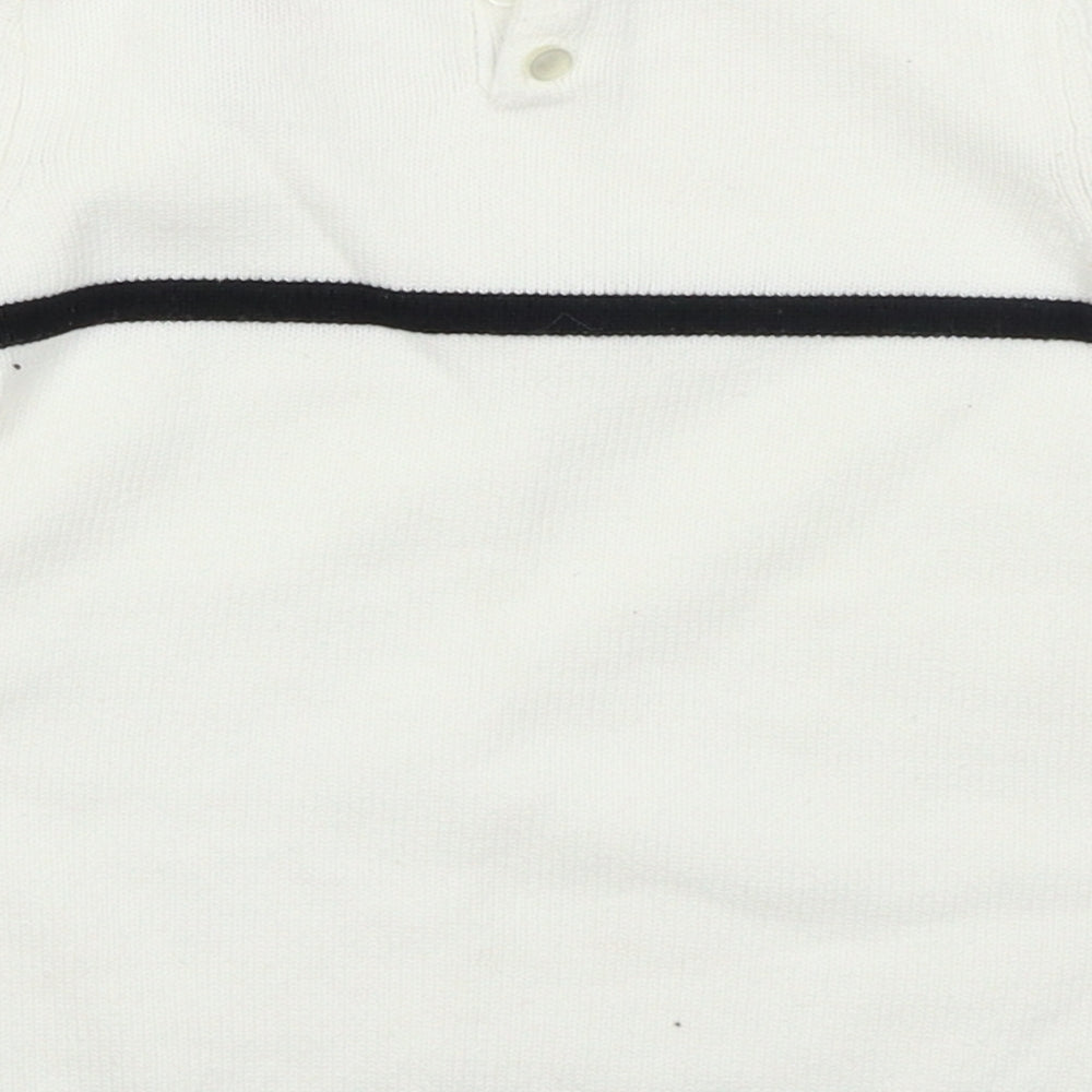 Strawberry Faire Girls White Colourblock Knit Jumper Dress Size 6-9 Months
