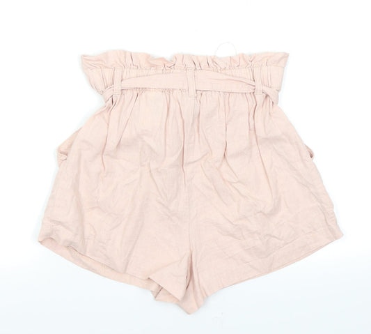 Divided Womens Pink   Paperbag Shorts Size 6