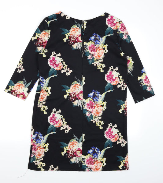 H&M Womens Black Floral A-Line Size M