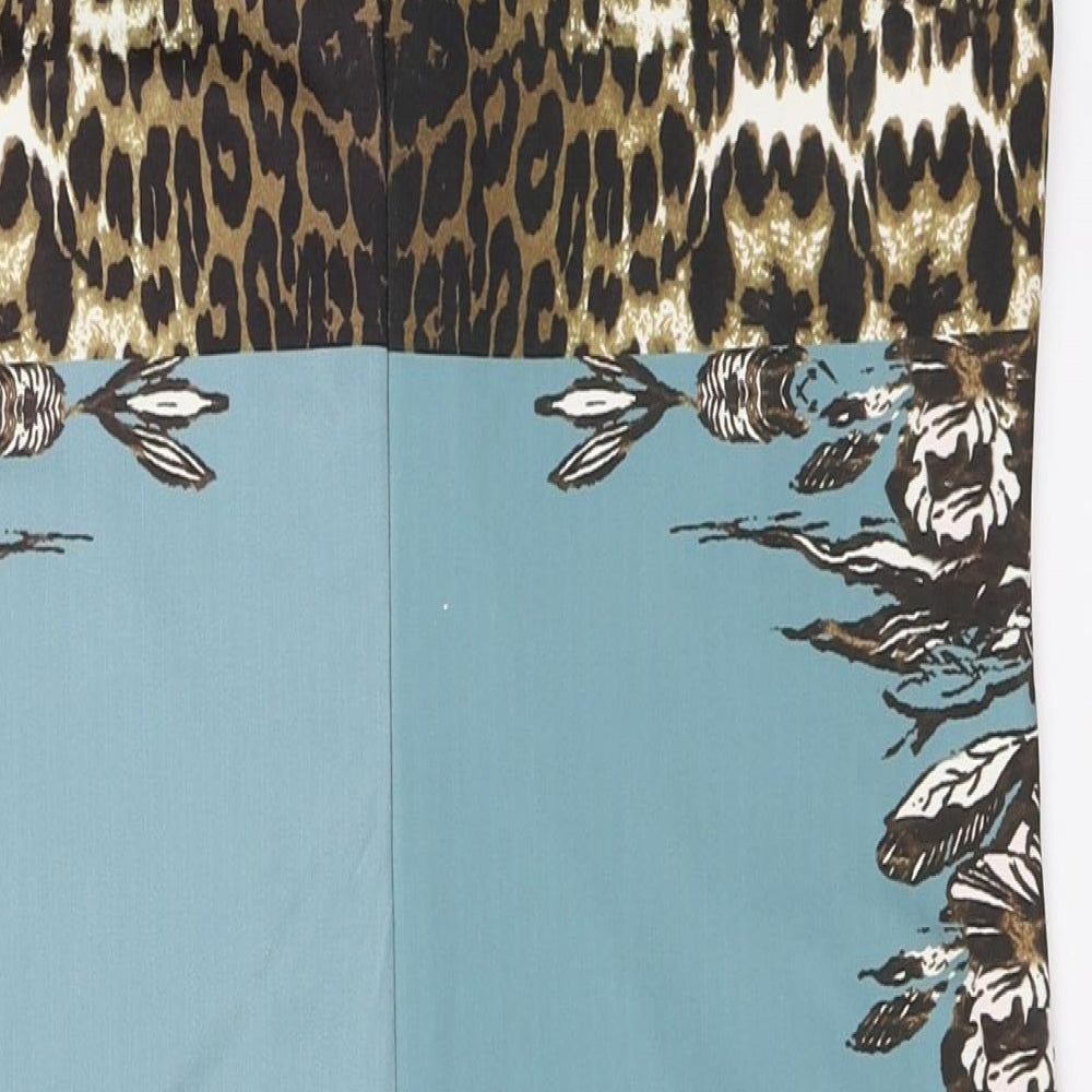 Preppy Womens Grey Floral A-Line Size M