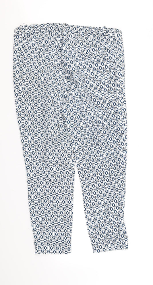 Womens UK Size 14 H&M Regular Fit White Trousers