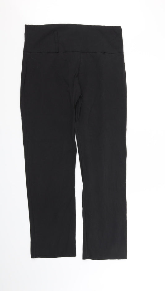 Womens UK Size 32 in Reverse Regular Fit Black Trousers