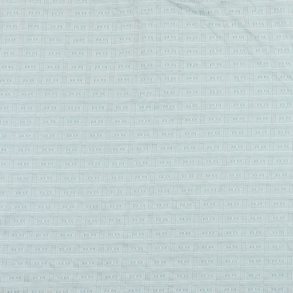 Armando Mens Blue Geometric Jersey Polo Size M