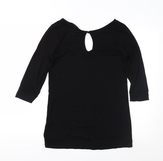 George Womens Black Jersey Basic Blouse Size 12