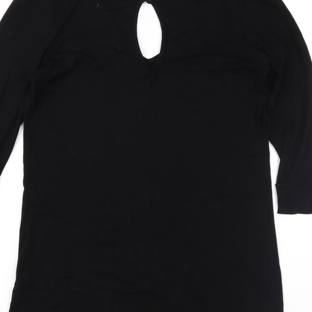 George Womens Black Jersey Basic Blouse Size 12
