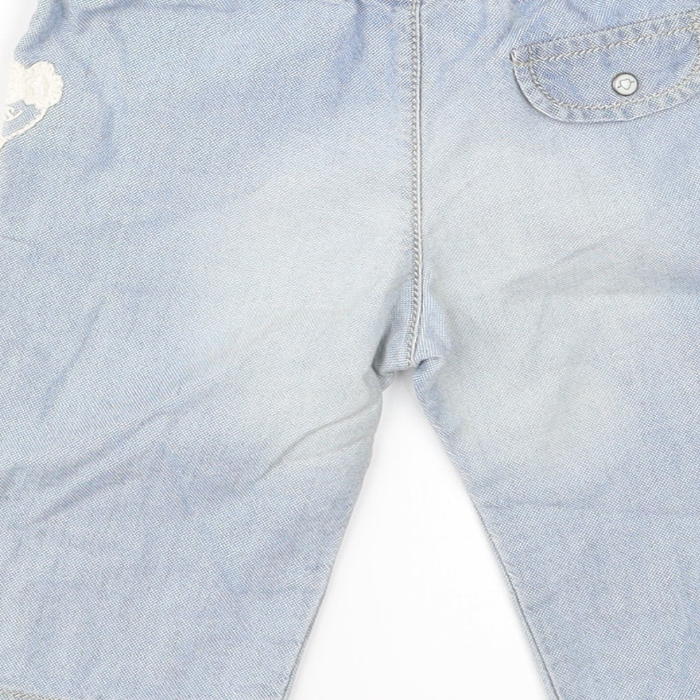 IKKS Baby Blue Denim Cargo Jeans Size 3-6 Months