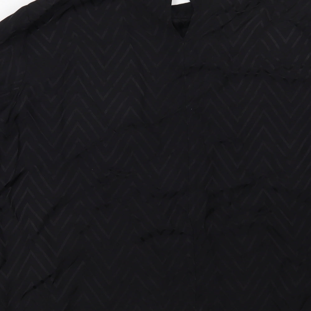 Womens UK Size 14 Preworn Black Basic Blouse
