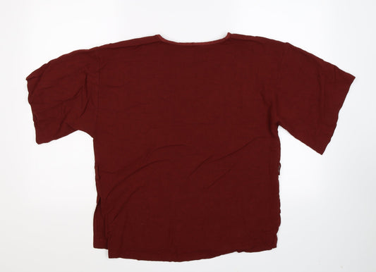 Womens UK Size 12 River Island Brown Basic T-Shirt