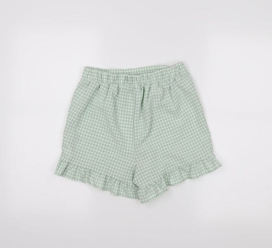 Primark Womens Green Chevron  Hot Pants Shorts Size 8