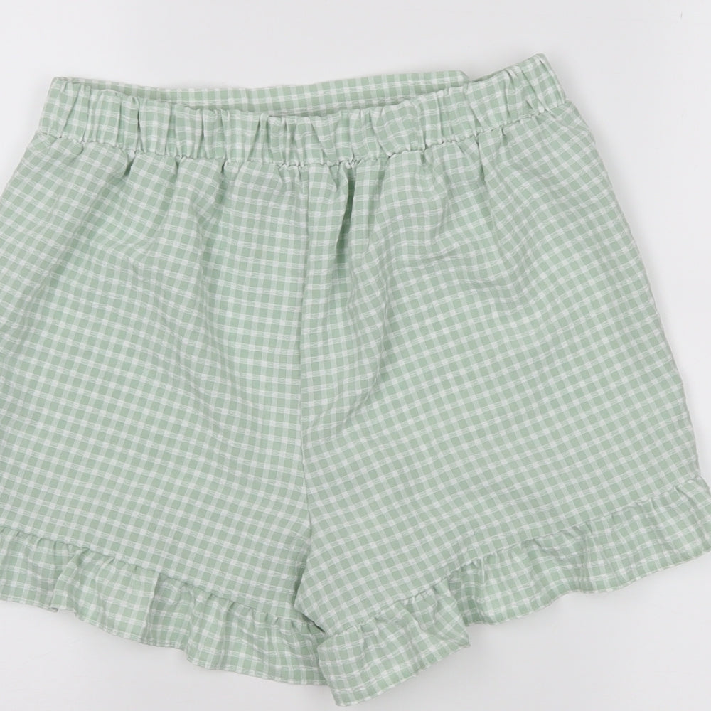 Primark Womens Green Chevron Hot Pants Shorts Size 8