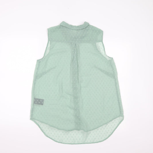 H&M Womens Green Basic Button-Up Size 14