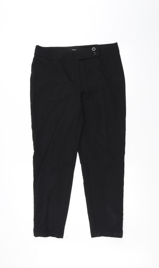 Womens UK Size 12 George Regular Fit Black Trousers