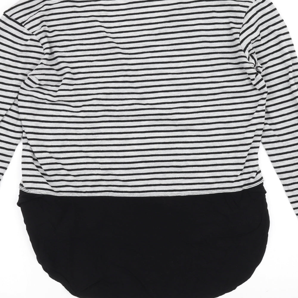 Womens UK Size S Zara Black Basic T-Shirt