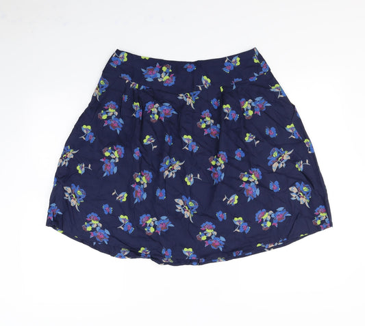 m&S Womens Blue Floral  Skater Skirt Size 12