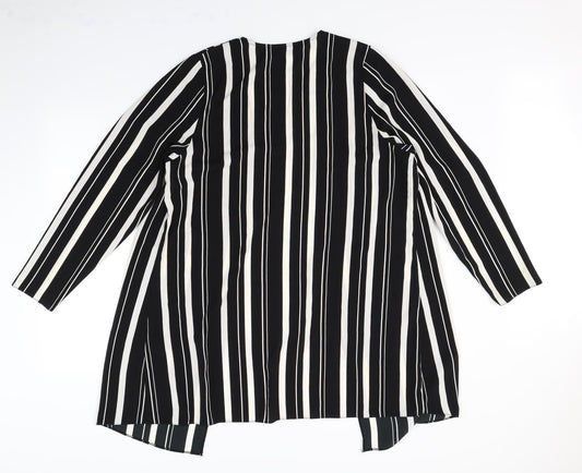 Evans Womens Black Striped Jacket Size 14