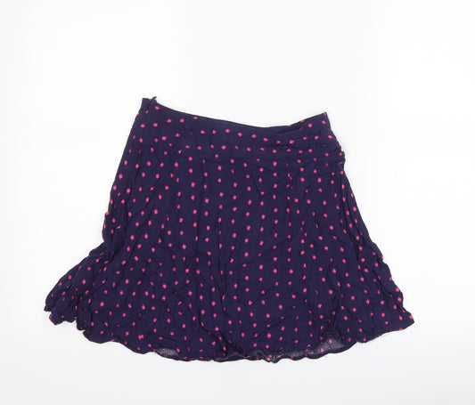 Papaya Womens Blue Polka Dot  A-Line Skirt Size 8
