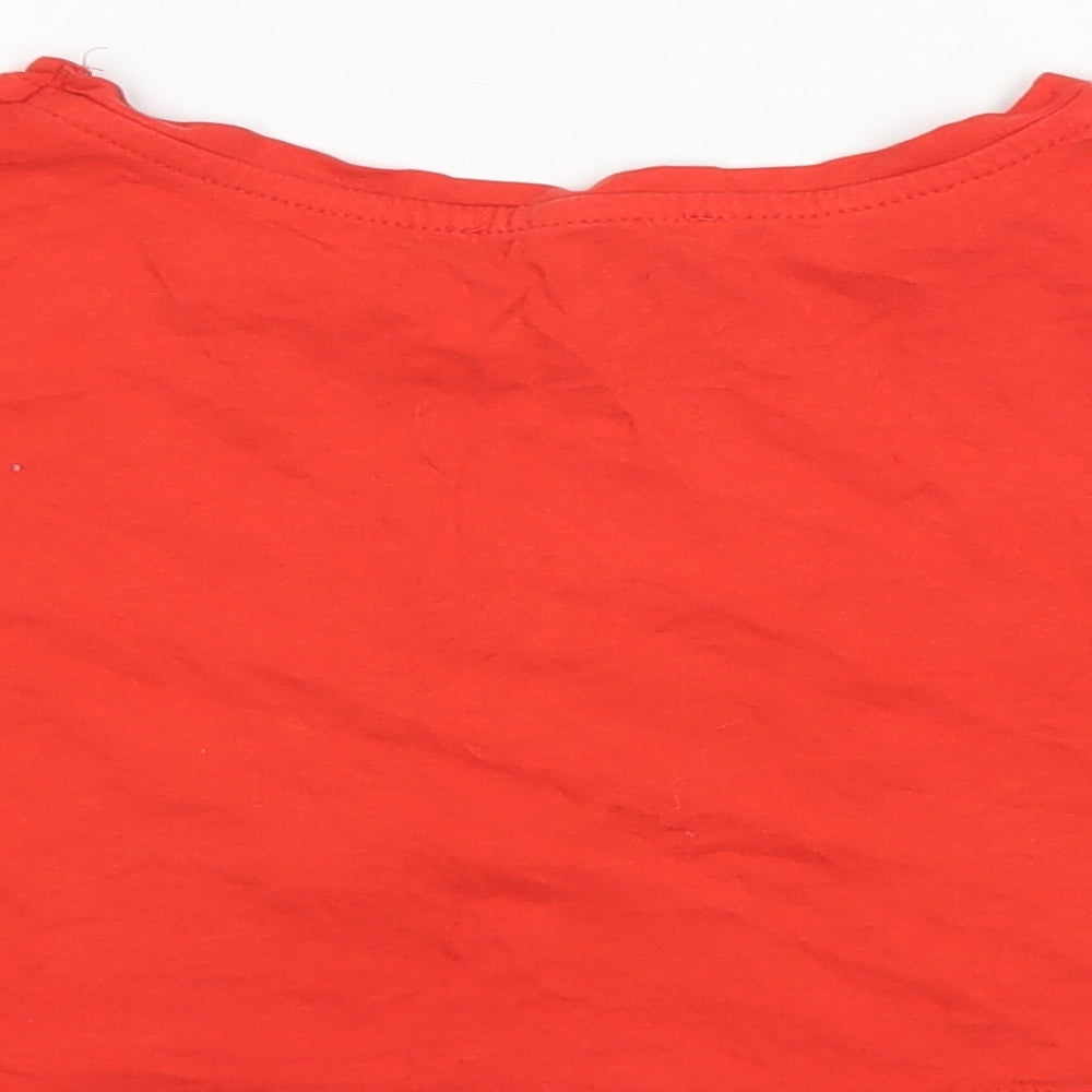 Primark Womens Red Cropped T-Shirt Size 2XS - C'est la vie