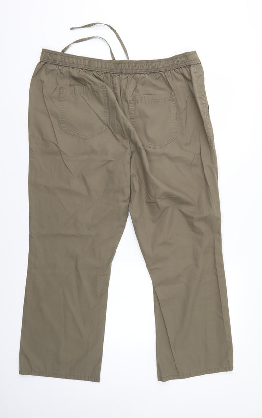 m&s Womens Green Trousers Size 18 L25 in