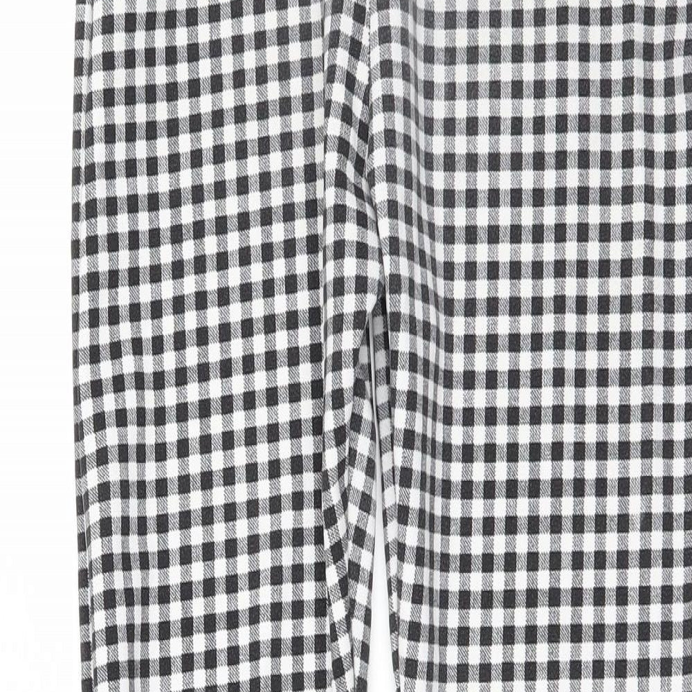 Womens UK Size 8 PRETTYLITTLETHING Regular Fit Chino Black Trousers