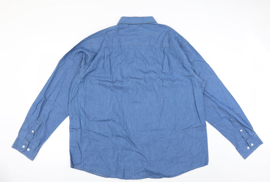 South Bay Mens Blue Button-Up Size L