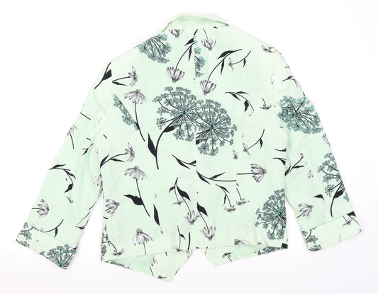 Papaya Womens Blue Floral  Jacket Blazer Size 12