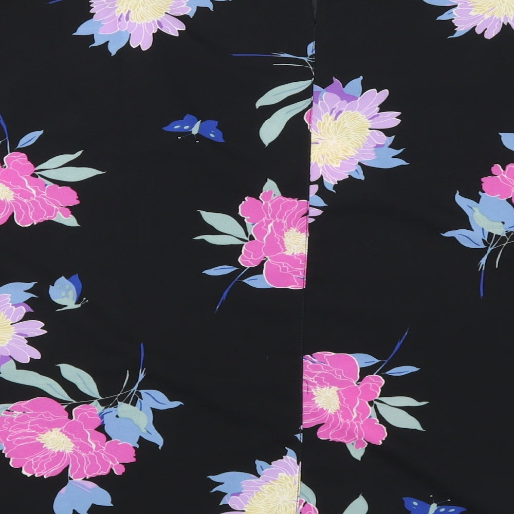 Capsule Womens Purple Floral Basic Blouse Size 12