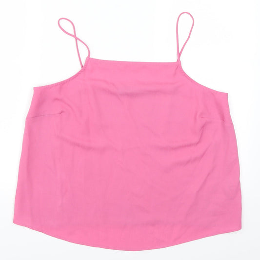 Womens UK Size 14 F&F Pink Basic Tank