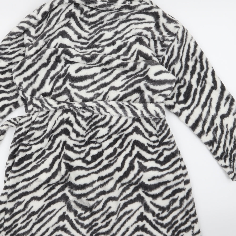 HEMTEX Girls White Animal Print Fleece Top Gown Size 9-10 Years