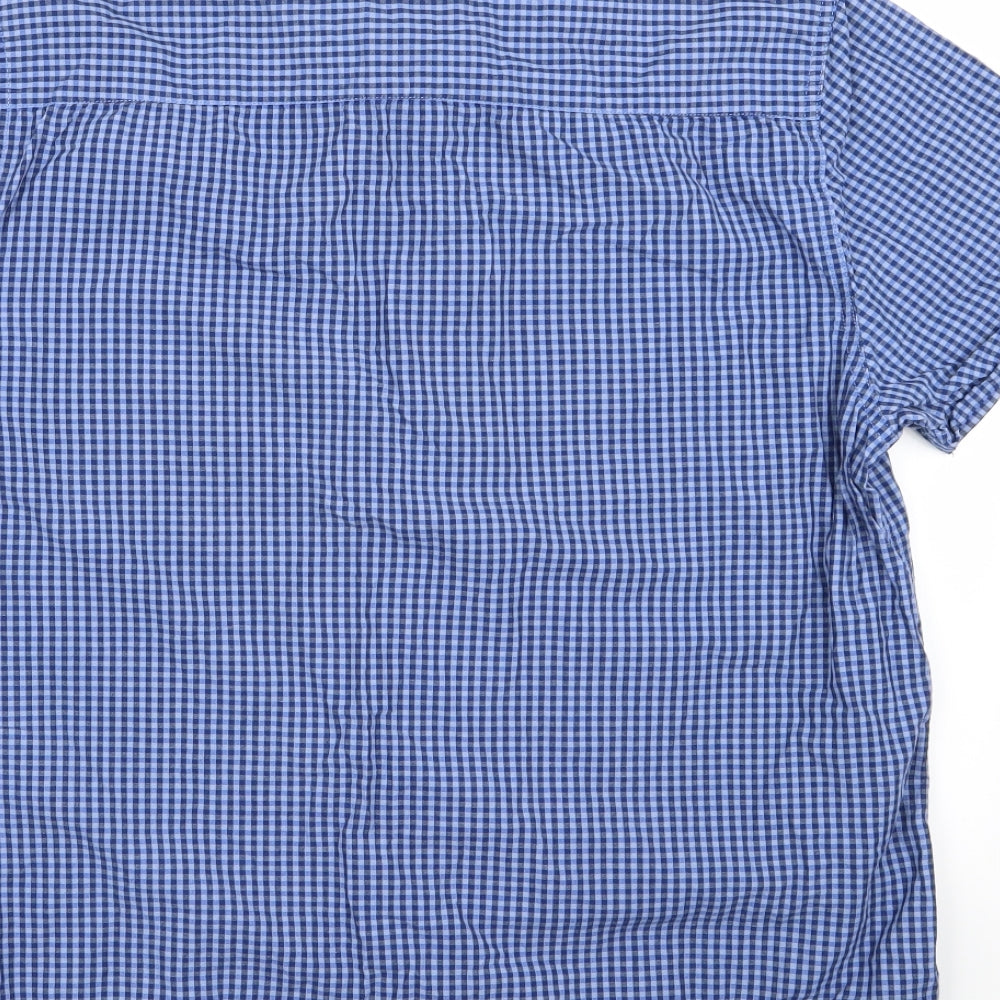ACW85 Mens Blue Check   Button-Up Size L