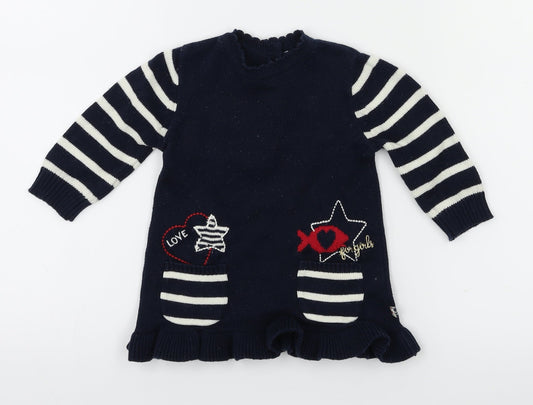 weekend Girls Blue Animal Print Fit & Flare Size 6-9 Months