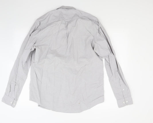 Primark Mens Grey Button-Up Size L