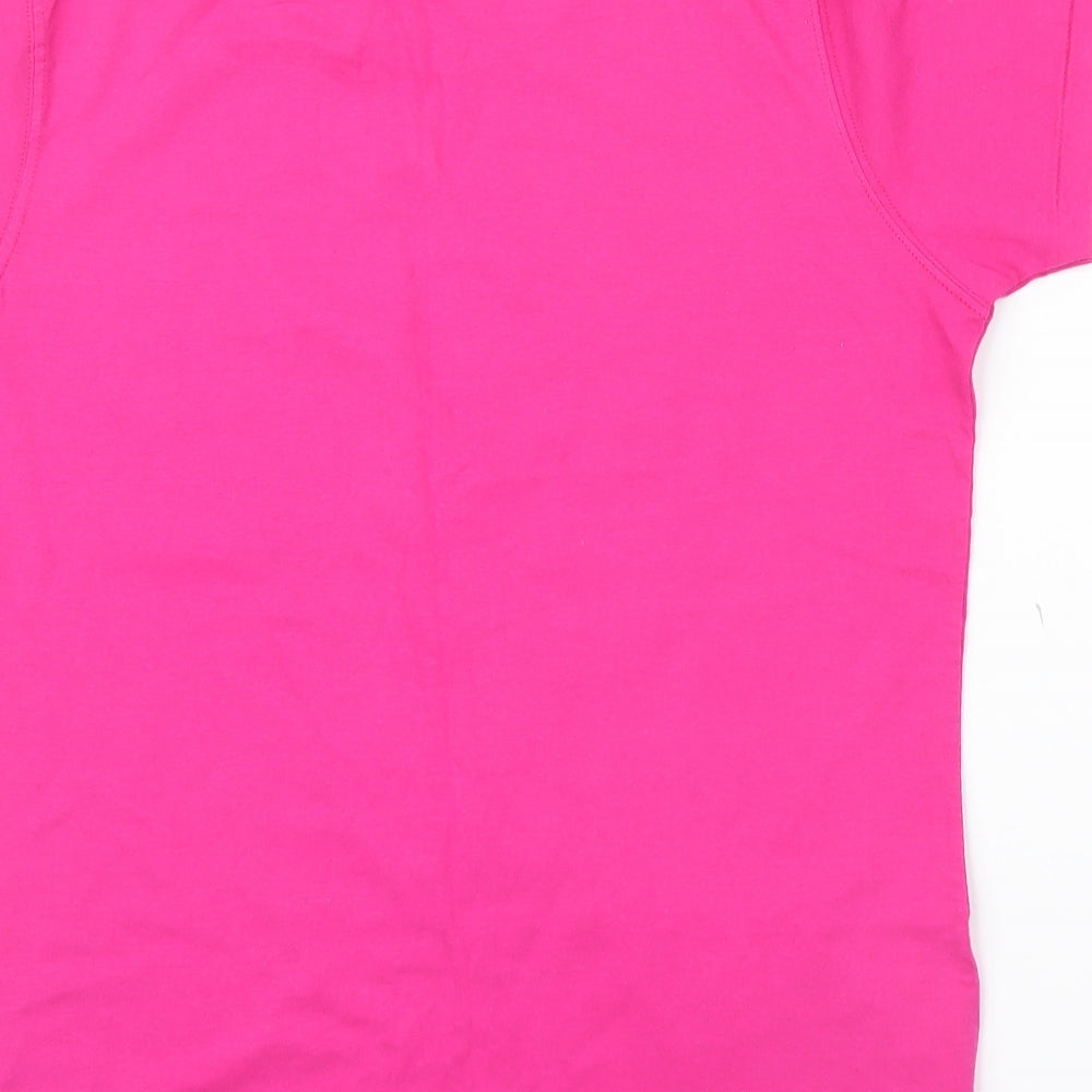 Womens UK Size L Continental Pink Basic T-Shirt