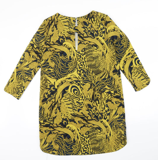 H&M Womens Green Floral A-Line Size 36