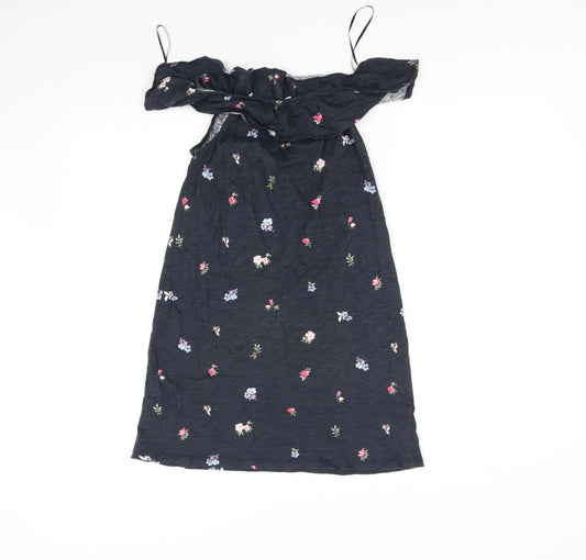 H&M Girls Blue Floral Fit & Flare Size 11-12 Years