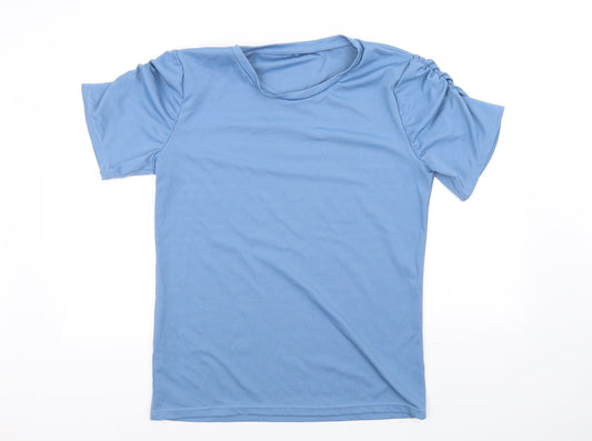 Womens UK Size M Boohoo Blue Basic T-Shirt