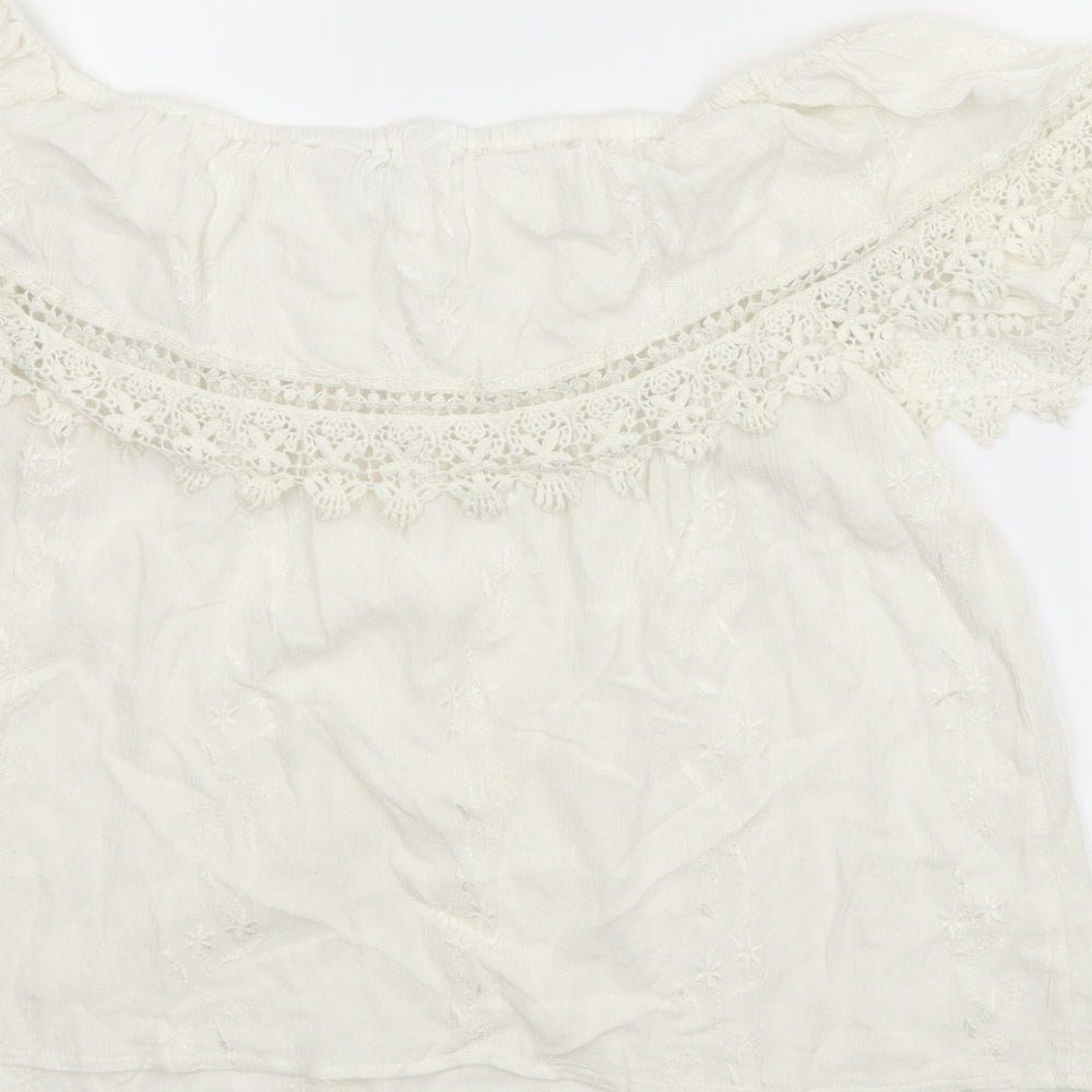 Womens UK Size 12 New Look White Basic Blouse