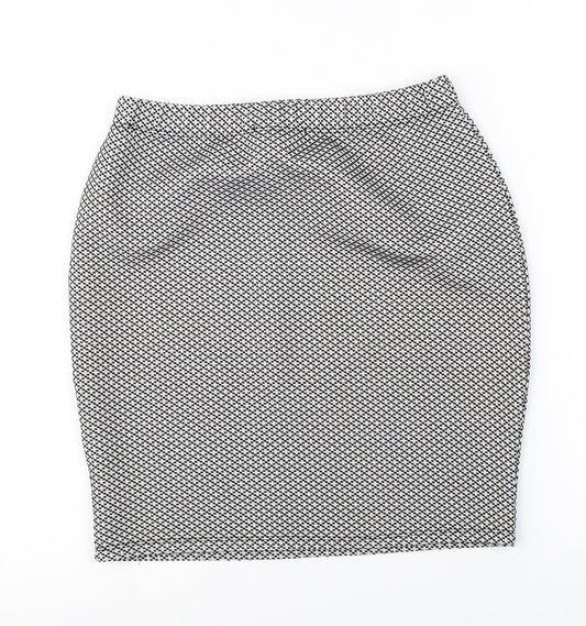 George  Womens White Check  A-Line Skirt Size 10