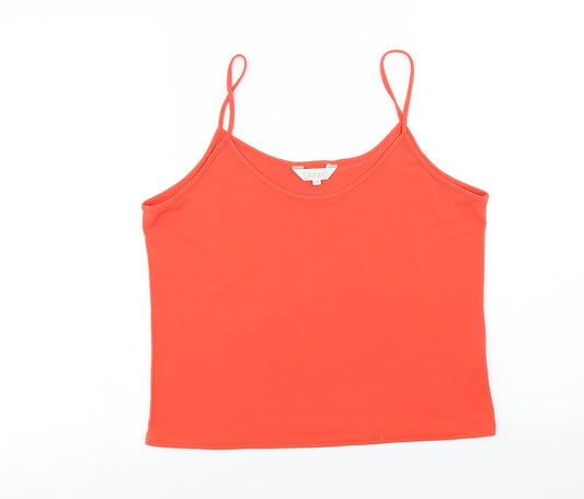 Womens UK Size 14 Lakeland Orange Basic T-Shirt