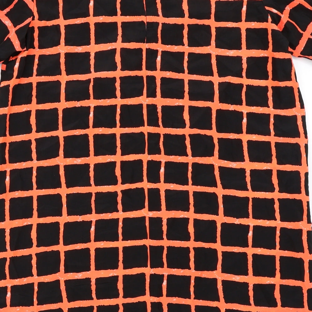 Boohoo Womens Black Check A-Line Size 12