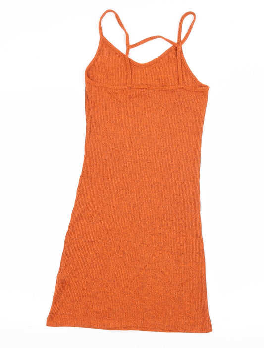 Topshop Womens Orange Jersey Slip Dress Size 6